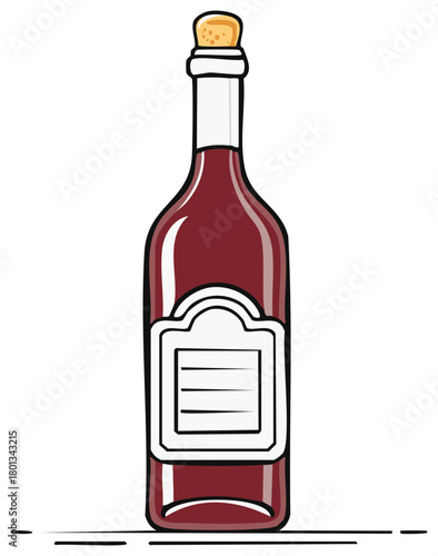 Classic Claret Wine Bottle with Cork and Blank Label