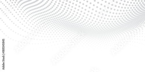 Dot white gray wave light technology texture background. Abstract big data digital concept.