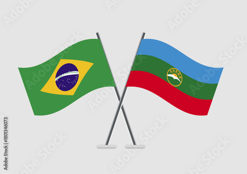 Brazil and Karachay-Cherkessia vector flags shown in diplomatic context
