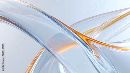 透明ガラスの質感を持つ抽象的な曲線背景