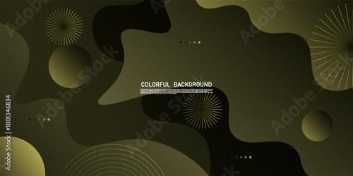Abstract dark green wave fluid background. Simple dynamic color background concept. Vector eps10