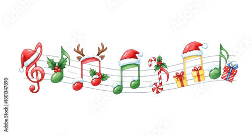 Christmas theme music notes