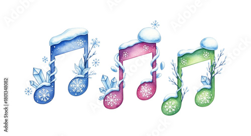 Winter theme music notes 