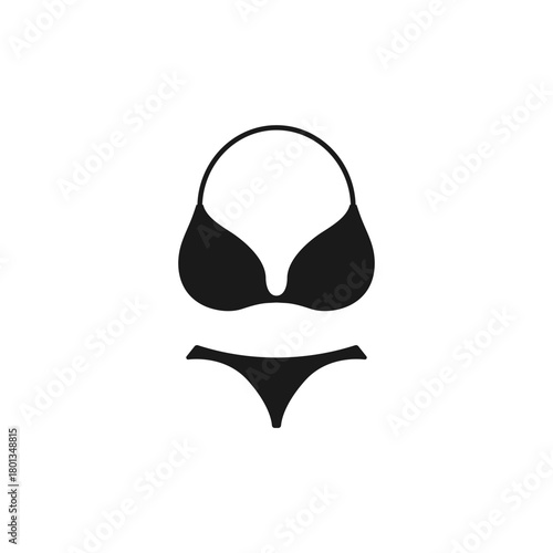 Women bikini flat vector illustration. Female stylish swimwear. Fashion swimsuit