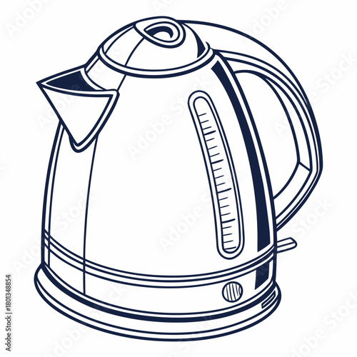 Illustration of a modern electric kettle isolated on, a kitchen appliance for boiling water quickly and efficiently with automatic shutoff feature