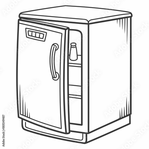 Illustration of a refrigerator, an appliance used for keeping food cold, isolated on essential for food preservation and storage at home
