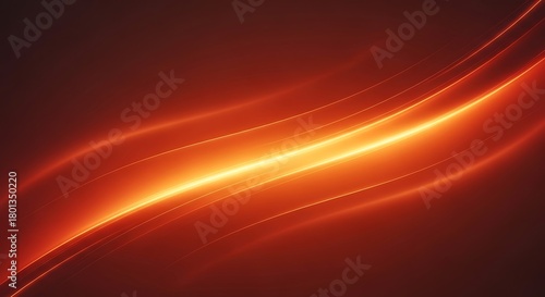 Abstract glowing fiery orange and yellow light streaks flowing diagonally across a dark background