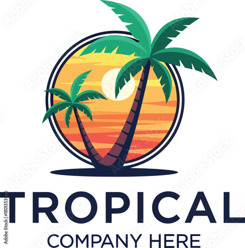 Wallpaper Mural Tropical Island Travel Logo Design Torontodigital.ca