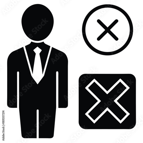 candidate rejection vector icon