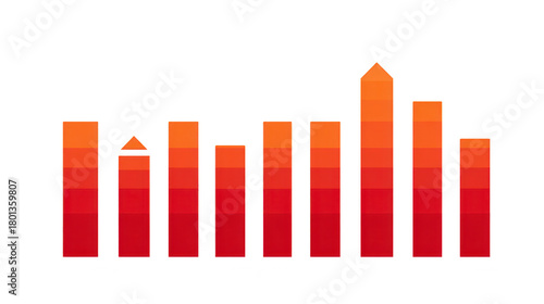 Free Download Bar chart orange red gradient isolated on transparent background modern infographic data visualization business finance growth analysis creative design - GFXLoad