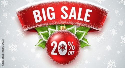 Big sale 20 percent off christmas ornament with snowflakes