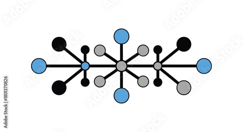 Abstract atom structure illustration science molecule design art