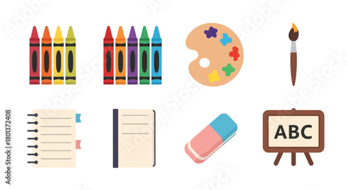 Colorful array of artist supplies and back-to-school essentials for creative projects and education