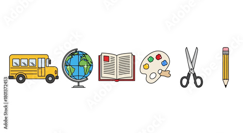 Collection of educational tools for students emphasizing learning and artistic creation