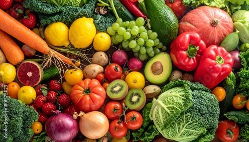 A Vibrant and Diverse Selection of Fresh Fruits and Vegetables.