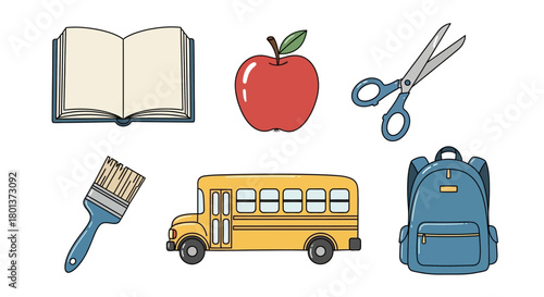 Colorful assortment of education and school supplies for a vibrant educational design