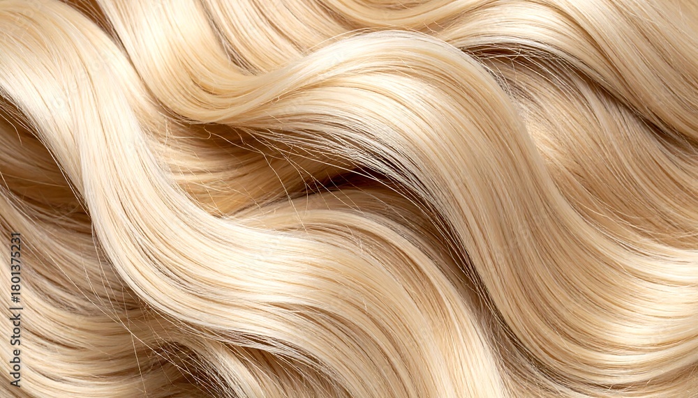 Naklejka premium Luxurious Waves - A Close-Up of Beautiful Blonde Hair.