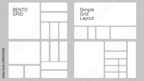 Modern bento grid layout for responsive web and ui ux design