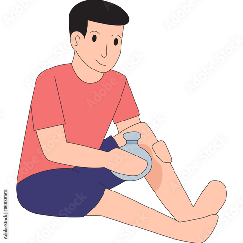 Man Applying Ice Pack