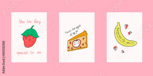 A set of Valentine's Day postcards. Modern doodle-style design Templates for celebrations, advertising, branding, banners, covers, labels, posters, sales