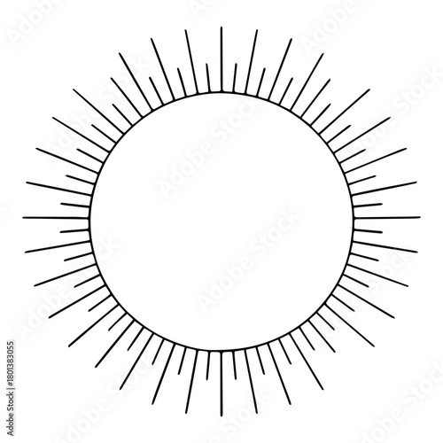 Sunburst Circle Outline Simple