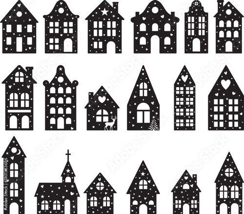 Christmas House On White Background