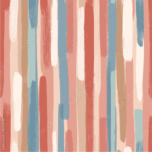 Seamless pattern of bohemian style vertical brushstrokes