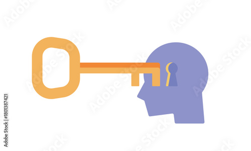 キーインサイトのイラスト（横顔と鍵穴）