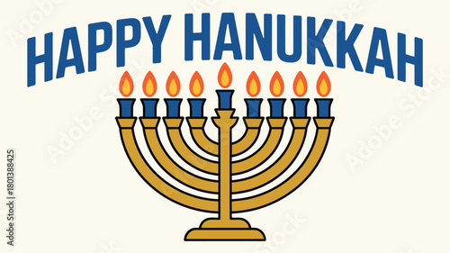 Happy Hanukkah Menorah Festival Design