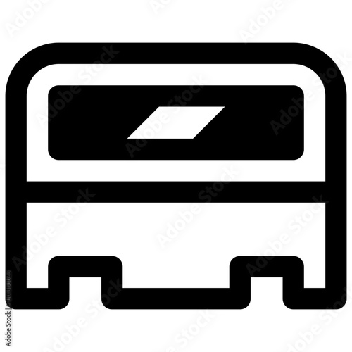 Barrier. Outlined stroke vector icon with black-filled details.