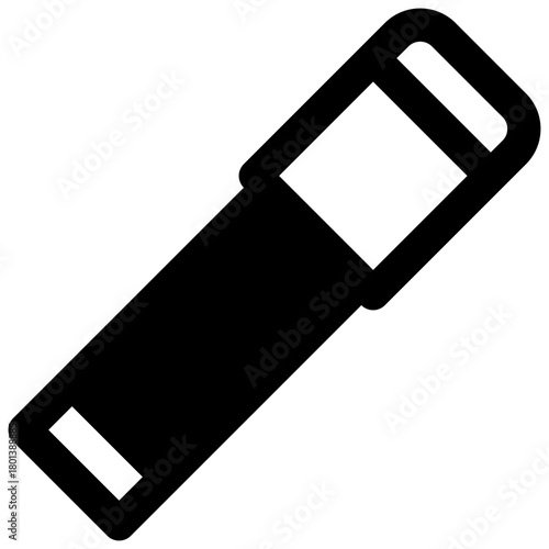 Flare. Outlined stroke vector icon with black-filled details.