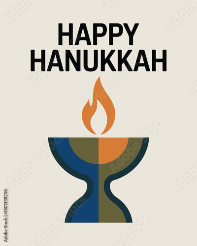 Happy Hanukkah Menorah Festival Design