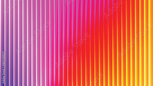 A dynamic and colorful abstract background featuring an array of vertical stripes. Gradient transitions from yellow to red, creating a vibrant visual effect of light.
