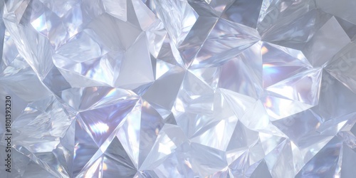Ultra realistic crystalline facets in abstract high fidelity close up