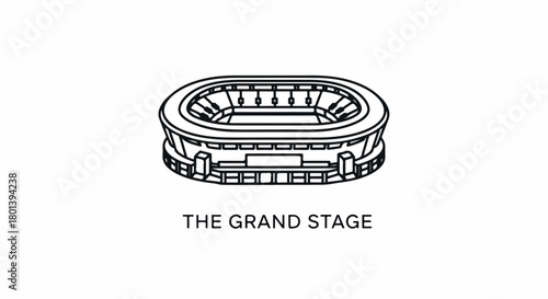 Stadium outline with transparent background