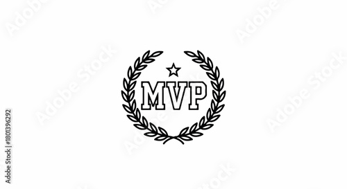MVP laurel wreath badge with star
