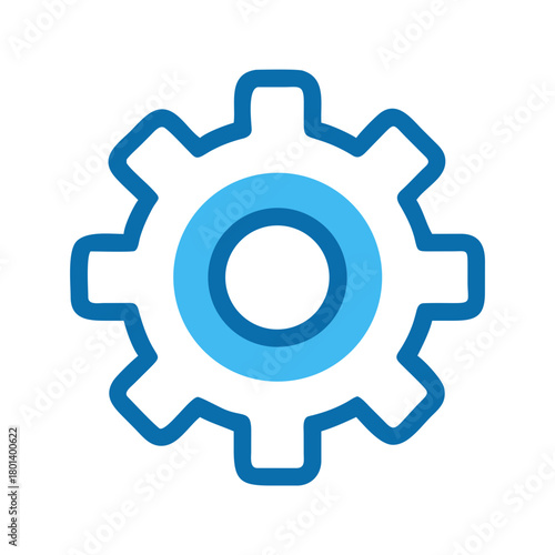 a flat  icon of a settings gear for web and graphic design.