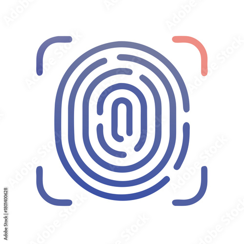 a flat icon of a fingerprint for web and graphic design.