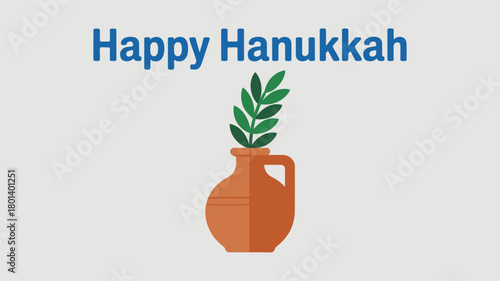 Happy Hanukkah Olive Branch Celebration Design