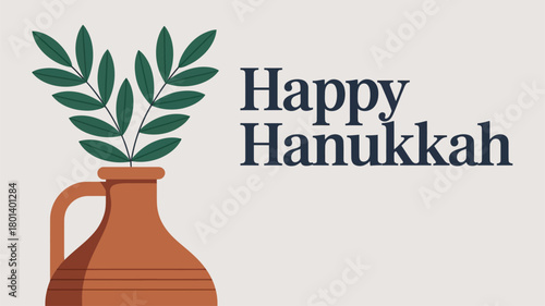 Happy Hanukkah Olive Branch Celebration Design