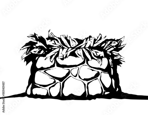 Stone Altar. Vector drawing icon