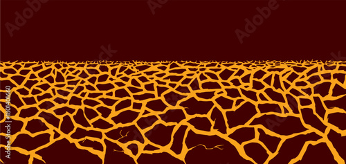 Molten magma. Vector drawing of volcanic lava