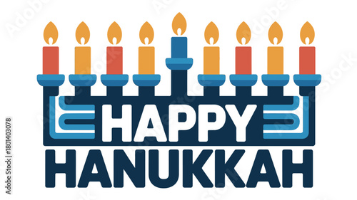 Happy Hanukkah Menorah Candles Celebration Design