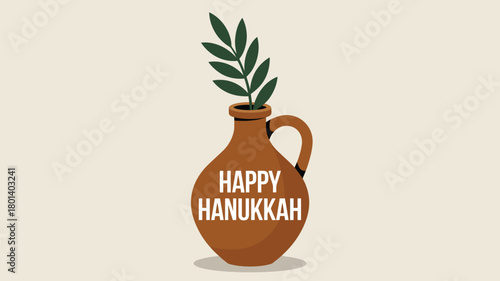 Happy Hanukkah Olive Branch Celebration Design