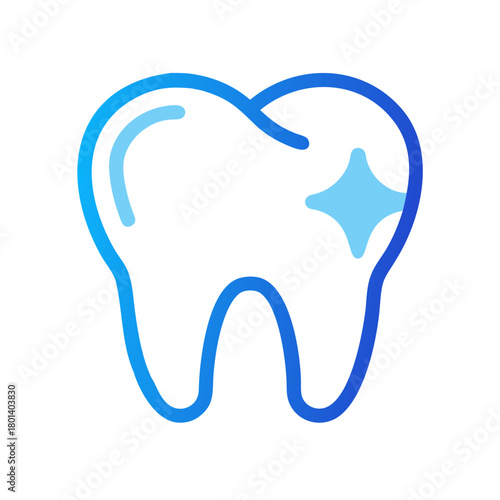 a flat icon of a tooth icon for web and graphic design