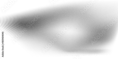 Abstract halftone wave dotted background. Halftone  grunge pattern with square.  Vector halftone modern pop art twisted texture for poster, cover, business card, postcard, art label layout, sticker.