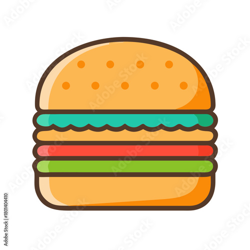 a flat icon of a vector clip art cheeseburger for web and graphic design