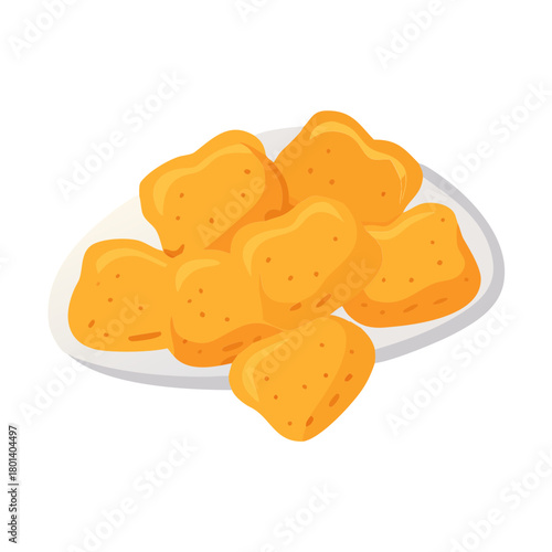 a flat icon of a vector clip art chicken nuggets for web and graphic design