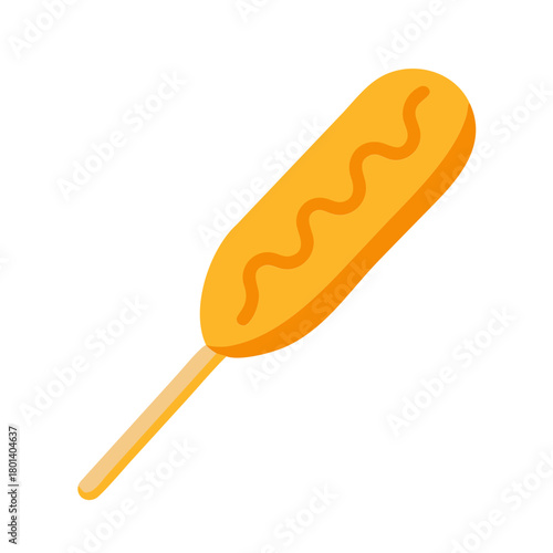 a flat icon of a vector clip art corn dog for web and graphic design