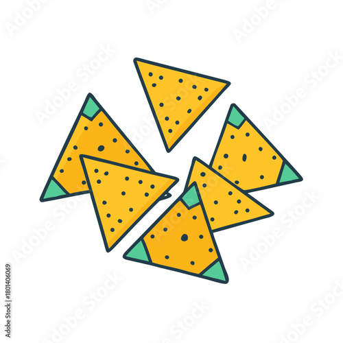 a flat icon of a vector clip art nachos for web and graphic design